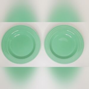 Vintage HLC Fiestaware - Sea Mist  Green Salad Plates: 9" - Set Of 2